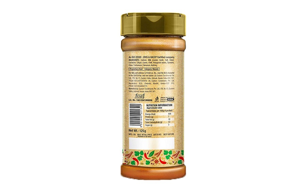 Eastern Spice Blend Palak Paneer Masala   Plastic Bottle  125 grams